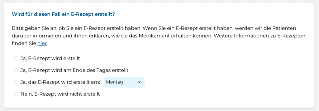 Screenshot der E-Rezept-Erstellung