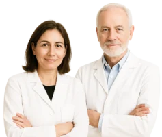 KI-generiertes Bild von einer Ärztin und einem Arzt