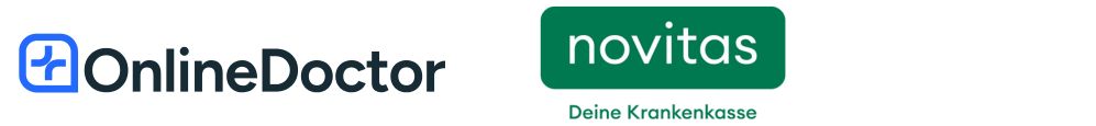 Header Logo OnlineDoctor und Novitas BKK