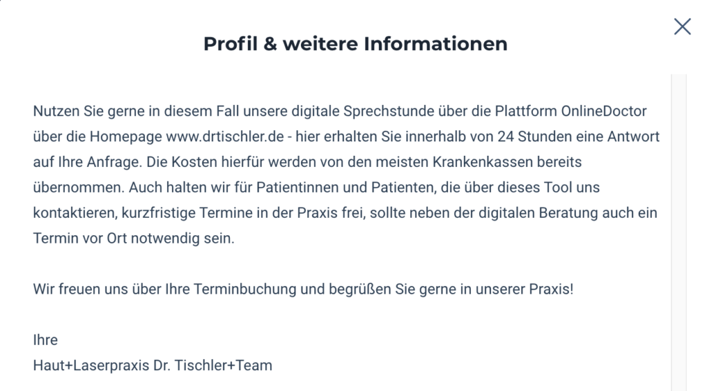 Doctolib Beispiel Max Tischler