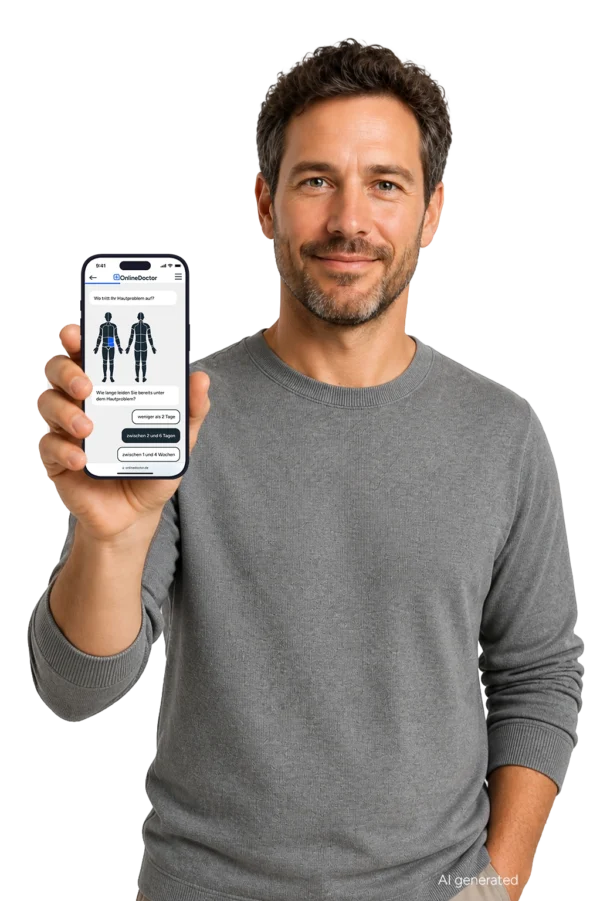 Mann hält Smartphone