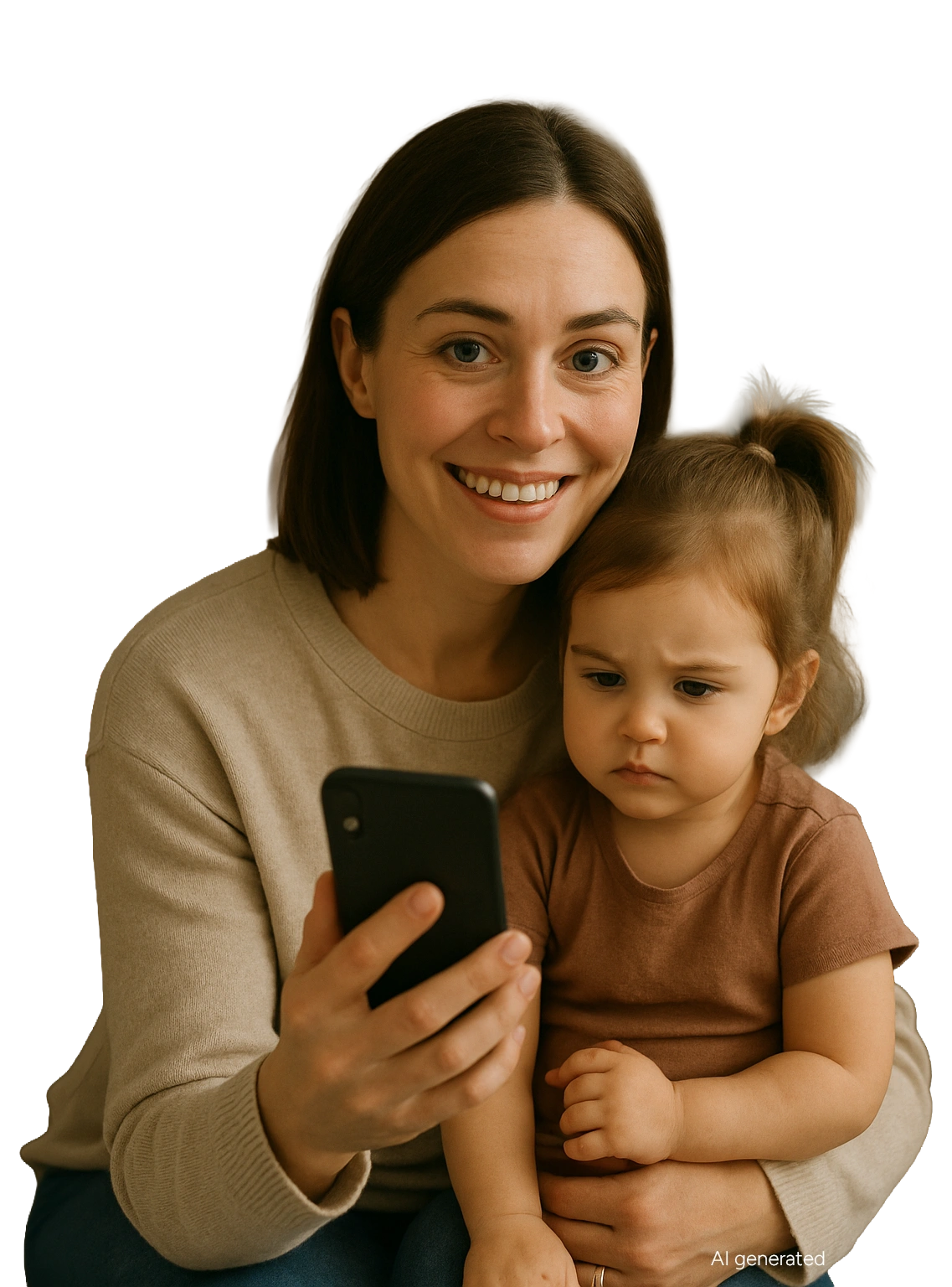 Mutter und Kind mit Smartphone