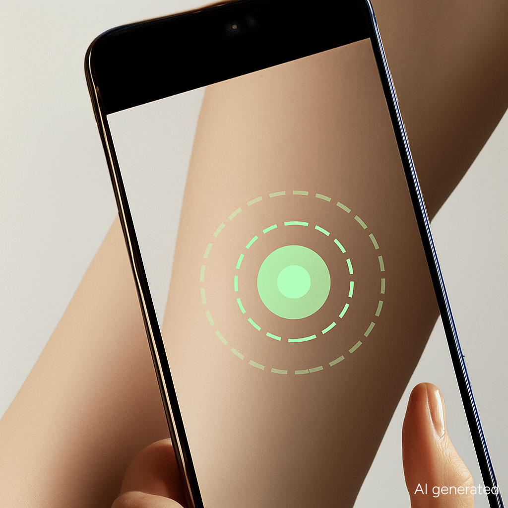 Smartphone macht Bild von Arm
